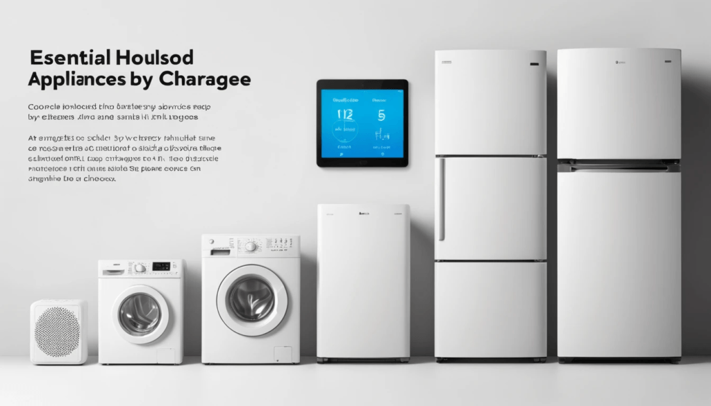 Infographic showing wattage requirements of essential appliances used during emergencies.
